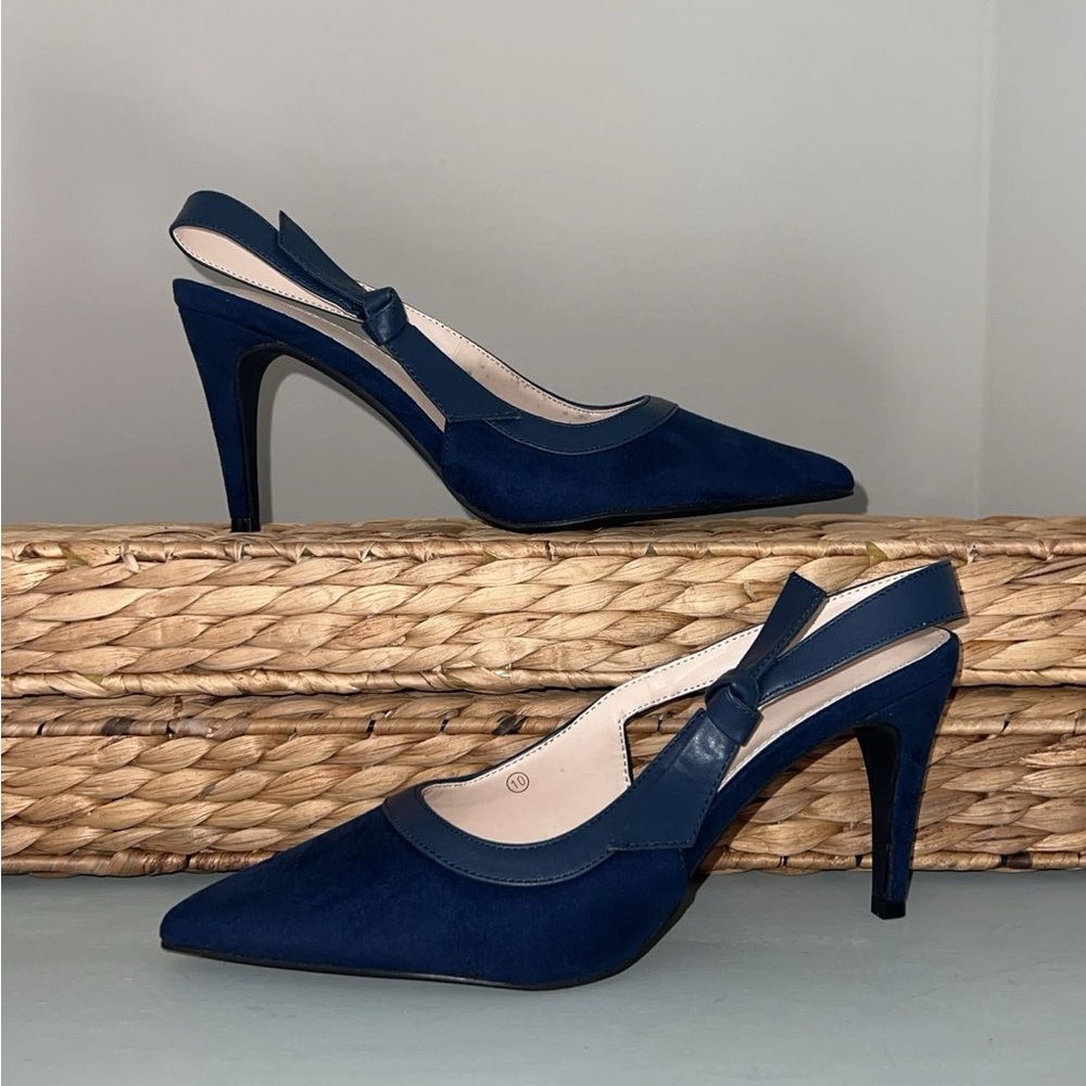 Navy Slingback Heels